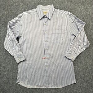 Tommy Bahama Purple Stripe Dress Shirt 17 32/33 Mens Button Up Cotton